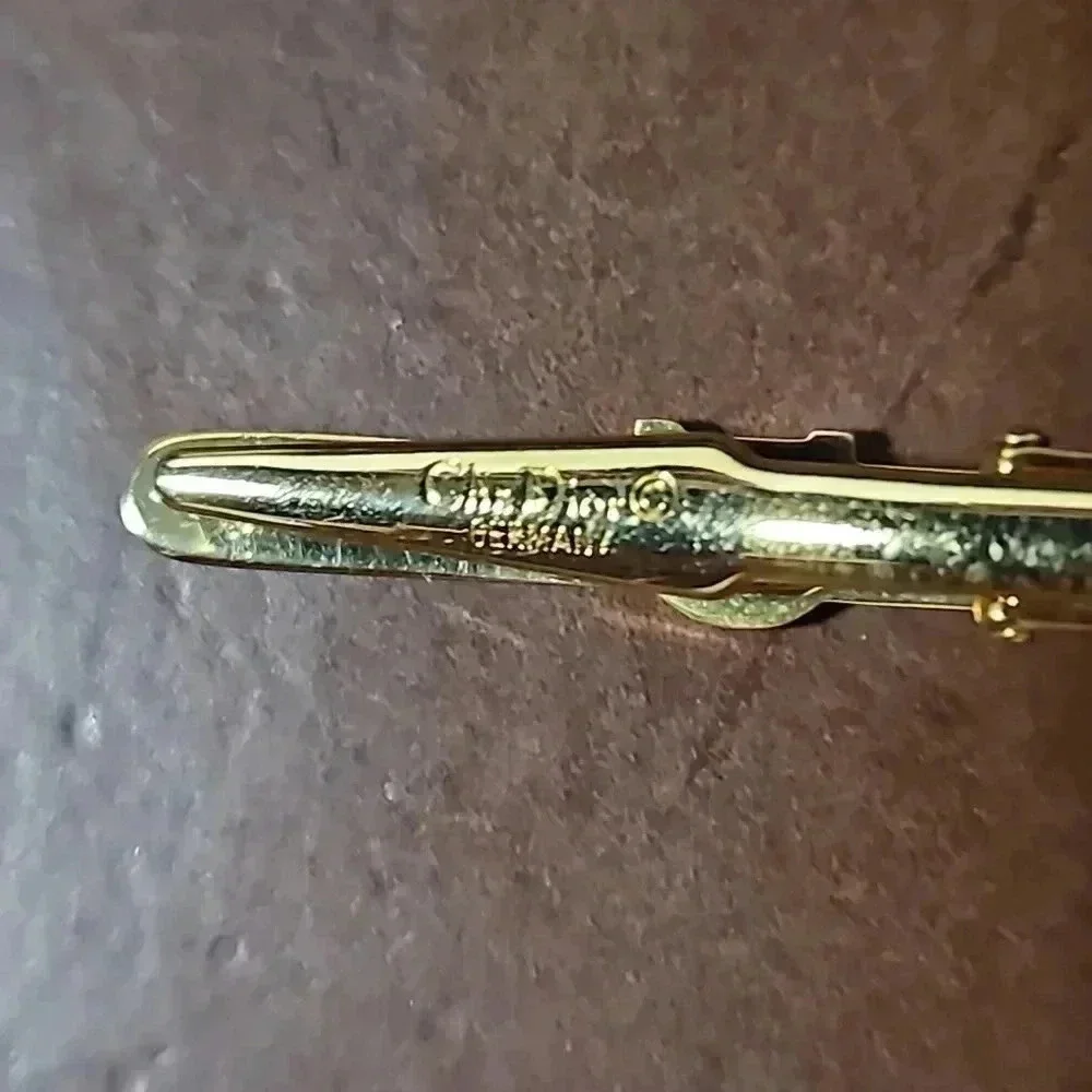 Christian Dior Gold tone Tie Bar in authentic box
